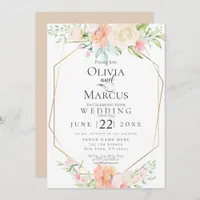 WEDDING | Pretty Watercolor Spring Blossoms Invitation