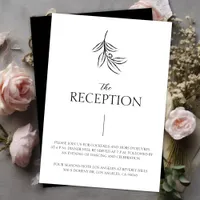 Formal Minimal Black And White Wedding Reception Enclosure Card