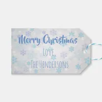 Pretty Blue Snowflakes Holiday Christmas Gift Tags