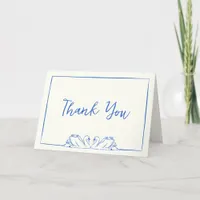 Chic Blue and Ivory Hand Drawn Swan Thank You