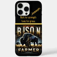 Bison Farmer Tending to Herds in a Golden Field iPhone 16 Pro Max Case