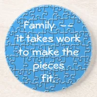 Coaster - Family takes work puzzle