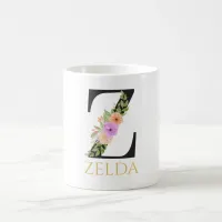 Watercolor Floral Monogram Coffee Mug