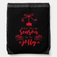 Christmas Calligraphy - Tis The Season Drawstring Bag