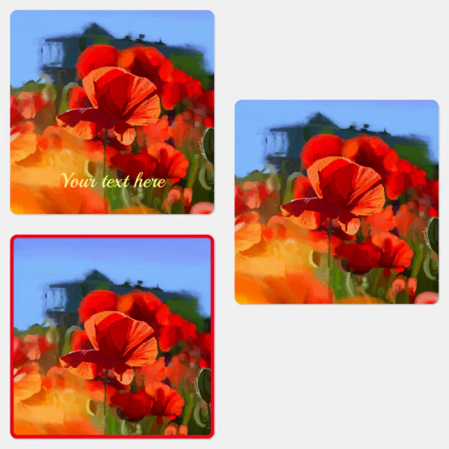 The poppy house - customizable oil painting labels