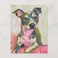 A Cute Dog Grey Pittie Mix Postcard