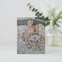 Surreal Fashion Lady Watch Map collage Postcard