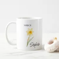 March Flower Personalized Coffee Mug