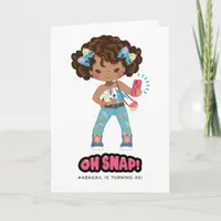 African American Girl Photo Booth Selfie Birthday Invitation
