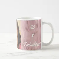 50 and Fabulous Photo Pink Zebra Coffee Mug