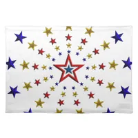 Pattern of Patriotic Stars Cloth Placemat
