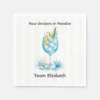 Pour Decisions in Paradise Coastal Cocktail Bach Napkins