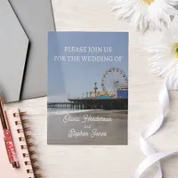 Simple Santa Monica Pier Ferris Wheel Invitation