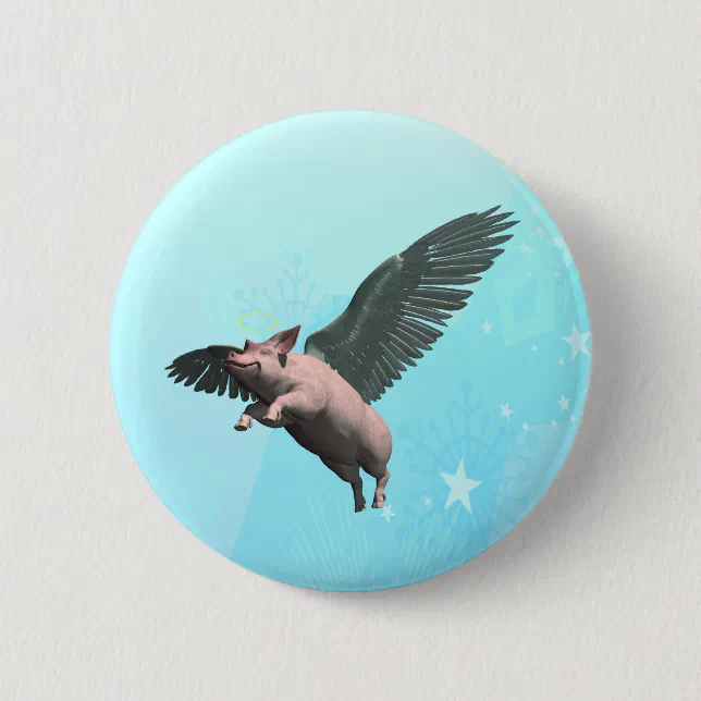 Cute Angel Pig Flying in the Sky