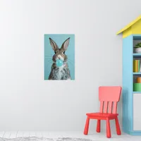 Rabbit Blowing Bubble Gum Bubble Poster