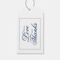 Elegant Navy Blue and White Wedding Thank You Tag