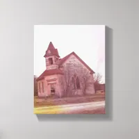 The Abandoned Pink Church Canvas Print