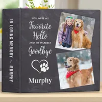 Rustic Pet Dog Memorial Photo Album 3 Ring Binder