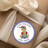 Cute Little Male Elf To and From Gift Tag