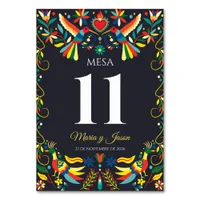 Colorful Cinco de Mayo Fiesta Spanish Wedding Table Number