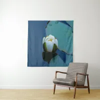 White water lily in the pond, nature photography  tapestry