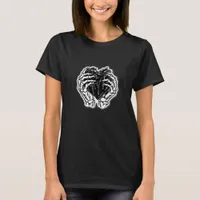 Skeleton Heart Hands Funny Playful Mood T-Shirt