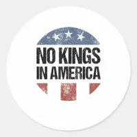 No Kings In America Vintage Patriotic No Kings Cre Classic Round Sticker