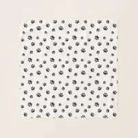 Black Paw Prints Pattern Scarf