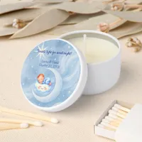 Baby Boy Shower Invite Moonlight Stars Watercolor Mini Candle Favors