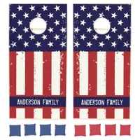 American Flag Red White Blue Stars Stripes Cornhol Cornhole Set