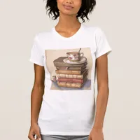 Old Antique Vintage Books and a Cup of Coffee T-Shirt