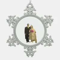 Till Death Do Us Part Meme Classic Style Snowflake Pewter Christmas Ornament