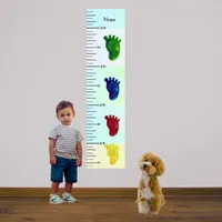 Colored Feet Pastel Growth Chart Add Child's Name Photo Print