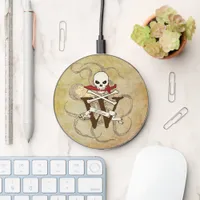 Jolly Roger Monogram Initial  Wireless Charger