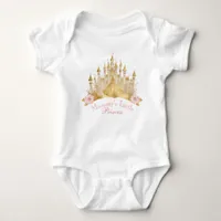Little Princess Baby Bodysuit - Pink and Gold 