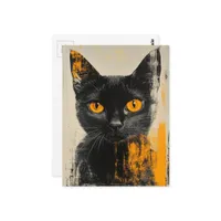 adorable black kitty postcard