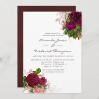 Vintage Chic Blush & Burgundy Rehearsal Dinner Invitation