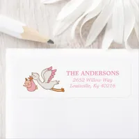 Stork Baby Shower Return Address Label