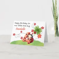 Ladybug / Watercolor 4th Birthday Card