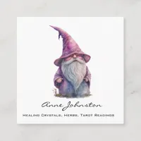 Watercolor Gnome Adorable and Cute Square Business Card