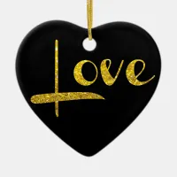 *~* Gold Glitter Heart Love Ornament