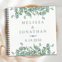 Eucalyptus Greenery Budget Wedding Guestbook Notebook