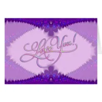 Lacy Lilac Purple Love You Sparkle Card