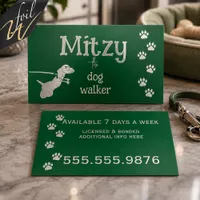 Dog Walker Silver Foil Business Cards