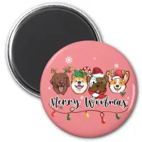 Merry Woofmas Typography Magnet