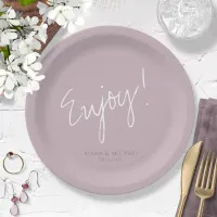 Reflections Wedding Enjoy Mauve ID774 Paper Plates