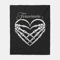 Forevermore Skeleton Hands Heart Gothic Romance Fleece Blanket