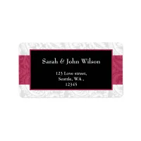 pink, return address label