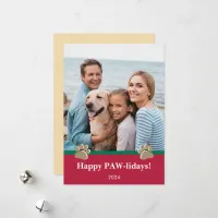 Personalized Family Christmas - Happy PAW-lidays!  Holiday Card