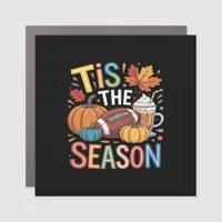 Fall Football Autumn Pumpkin Coffee Lover Car Magnet